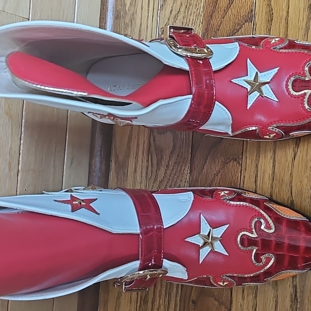Azalea Wang Multi Colored Studded Cowboy Boot - Picture 3 of 6